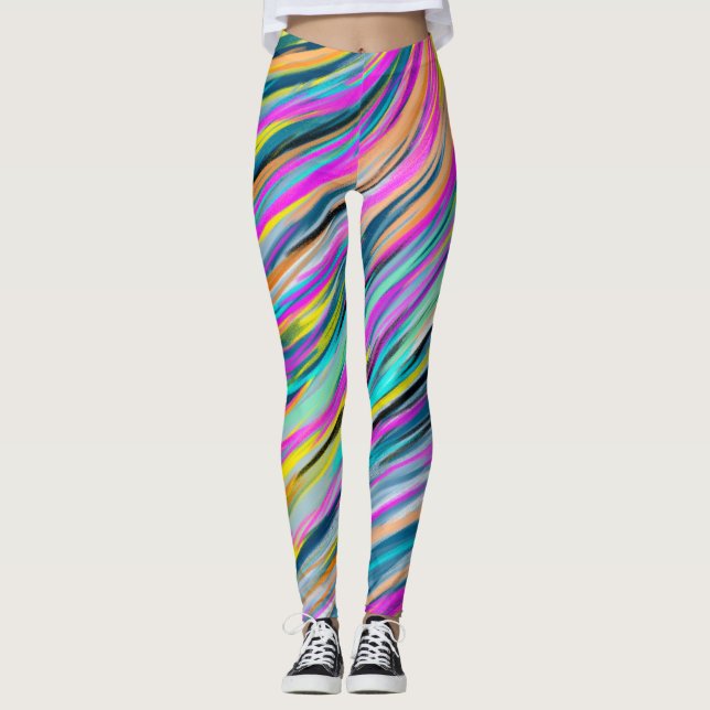 Leggings Conception abstraite psychédélique de Neon Multico (Devant)