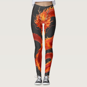 Leggings Conception artistique de fantasy de dragon de feu,
