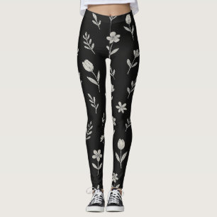 Leggings Conception Boho Noir et Blanc