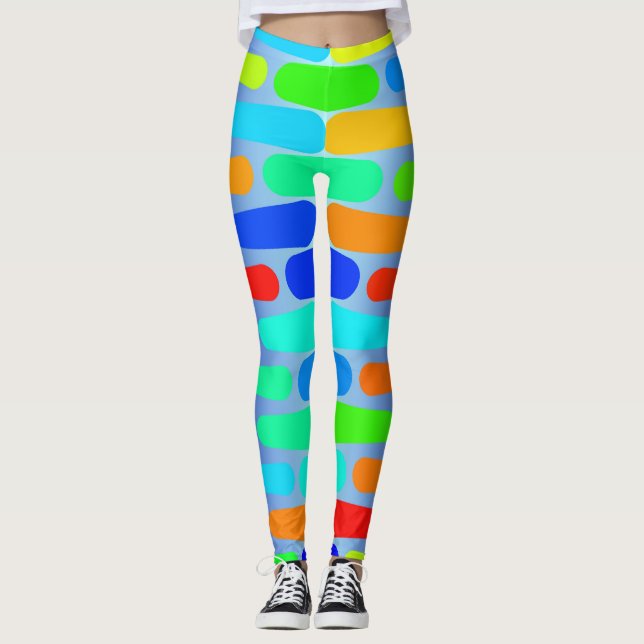 Leggings Conception colorée d'abrégé sur formes (Devant)