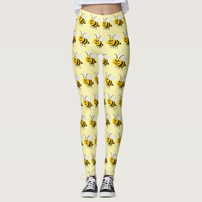 Leggings Conception d'abeilles que vous choisissez Couleur  (Devant)