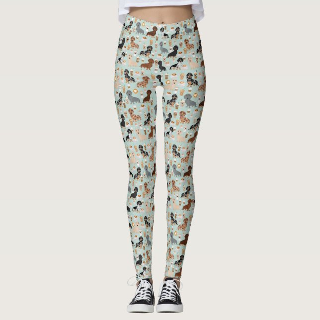 Leggings Conception de cafés de teckel (Devant)
