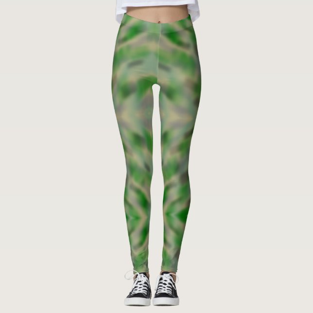 Leggings Conception de camouflage vert Abstrait (Devant)