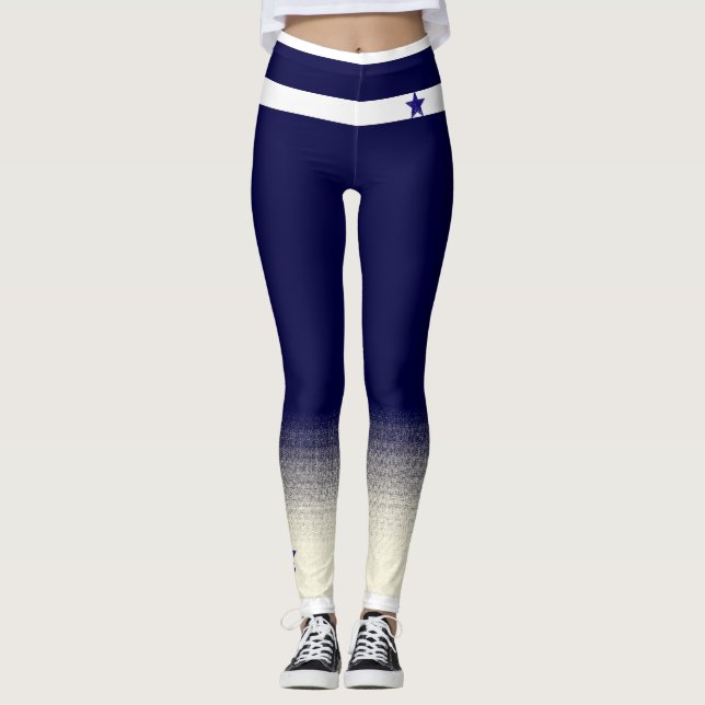 Leggings Conception de chaussette de Faux d'étoile bleue (Devant)