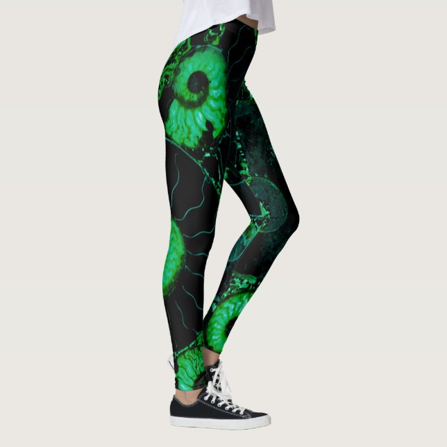 Leggings Conception de coquille verte Nautilus (Droite)