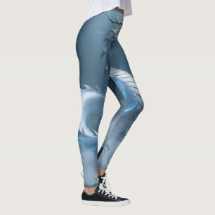 Leggings Conception de fantasy artistique du dragon bleu bl