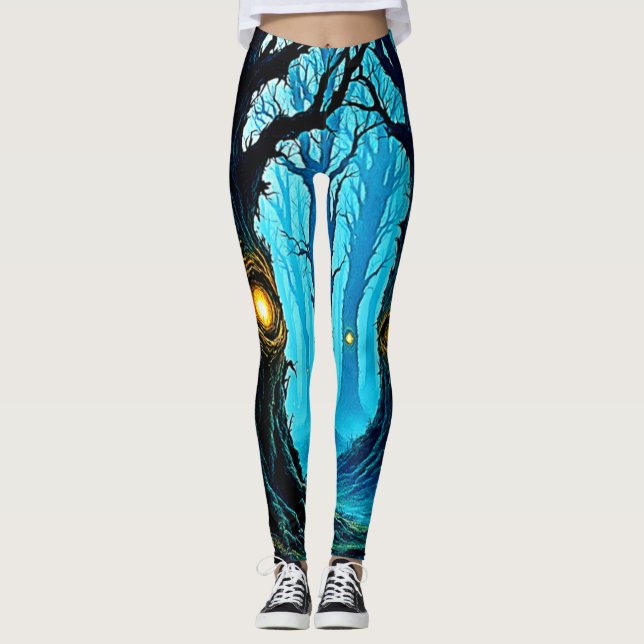 Leggings Conception de forêt de l'oeil de fantasy sombre (Devant)