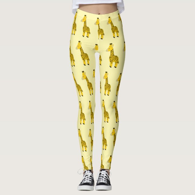 Leggings Conception de girafe Choisissez la couleur de fond (Devant)