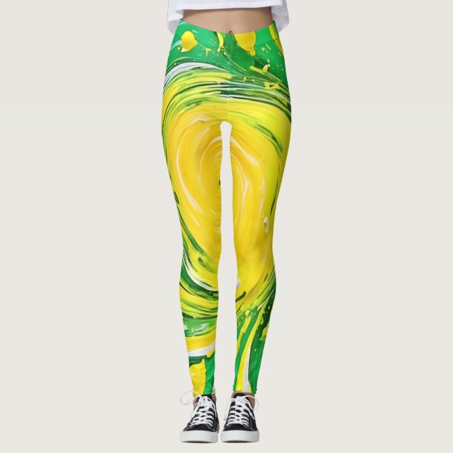 Leggings Conception de la tornade citron (Devant)