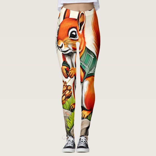 Leggings Conception de l'écureuil de forêt (Devant)