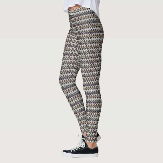 Leggings Conception de motif de texture zigzag abstrait 131 (Gauche)