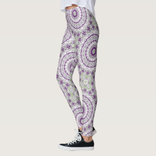 Leggings Conception de Motif Mandala violet et vert