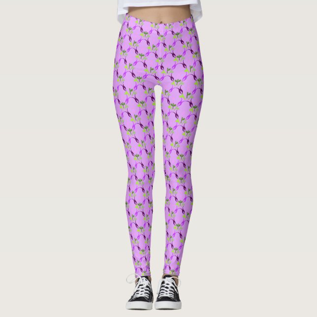 Leggings Conception de Pâques Florale sur les Pantalons de  (Devant)