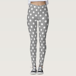 Leggings Conception de points blancs en gris cendré