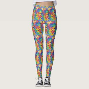 Leggings Conception de puzzle d'aquarelle de