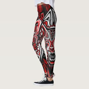 Leggings Conception de totem tribal Haida Loup