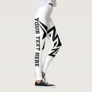 Leggings Conception d'étoile tribale personnalisée blanche 
