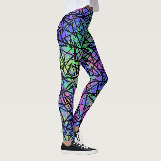 Leggings Conception géométrique des couleurs des années 90 (Droite)