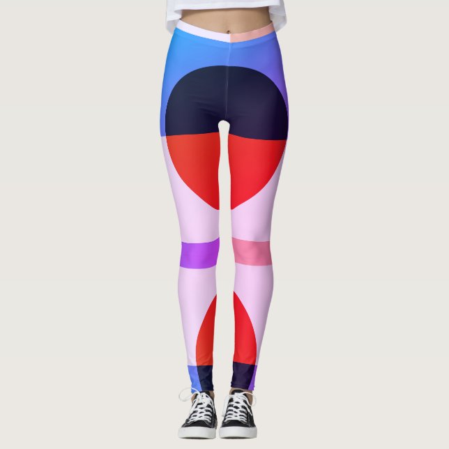 Leggings Conception géométrique multicouleur Abstraite (Devant)