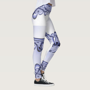 Leggings Conception graphique - bleu blanc noir sans coutur