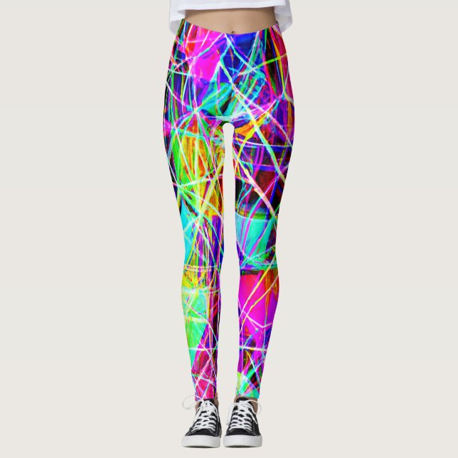Leggings Conception Motif Abstraite dynamique (Devant)