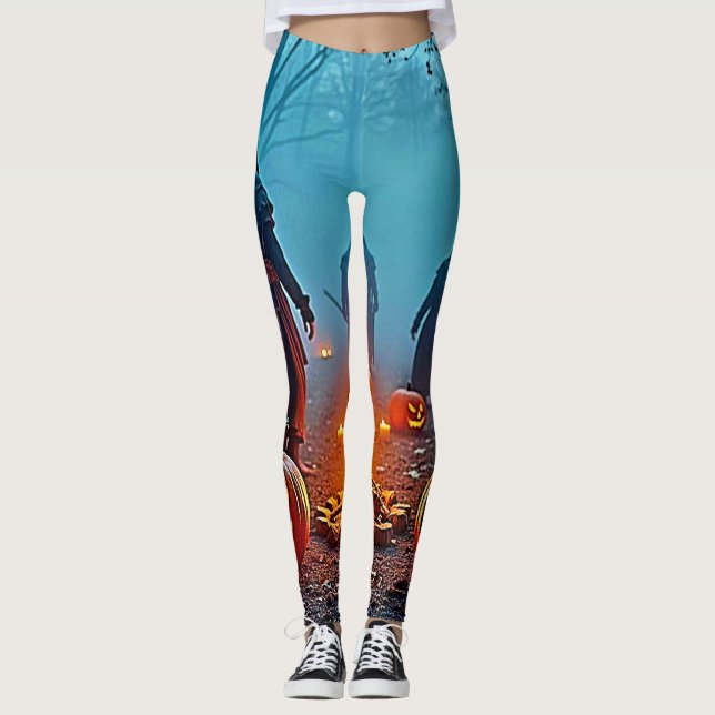 Leggings Conception rituelle d'Halloween éffrayant (Devant)
