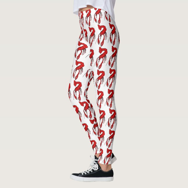 Leggings Conception rouge d'écrevisses d'amusement (Gauche)