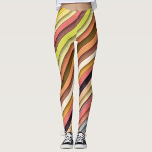 Leggings Conception simple de bande multicouleur géométriqu