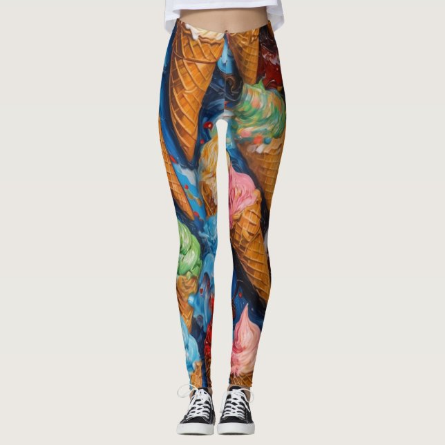 Leggings Cône de crème glacée souple (Devant)