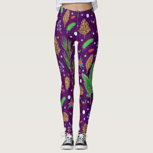 Leggings Cones de pin de Noël : Festive sans mer