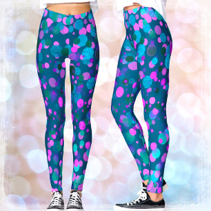 Leggings Confetti de parties scintillant rose violet gras t