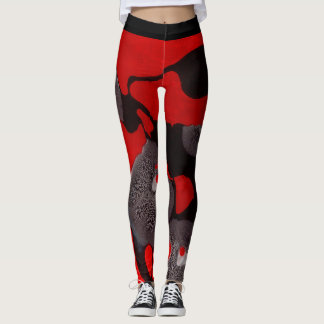 Leggings Connexions rouges et noires de guêtres