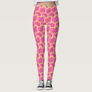 Leggings Cookies en forme de cœur rose pour la Saint-Valent