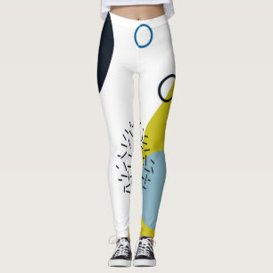 Leggings Cool, à la mode, moderne, géométrique vert-bleu de