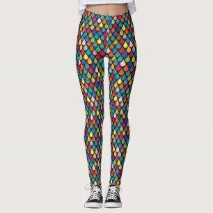 Leggings Cool Colorful Dragon Scale Motif
