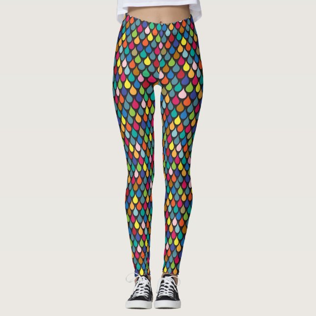 Leggings Cool Colorful Dragon Scale Motif (Devant)
