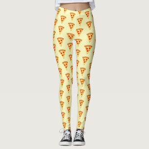 Leggings Cool et amusant pizza tranches motif jaune clair