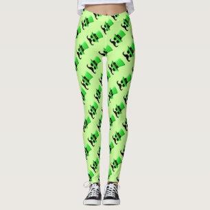 Leggings Cool Funny St. Patrick's Day Mustache Top chapeau 