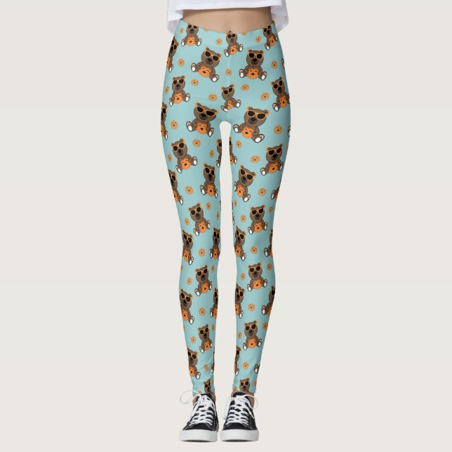 Leggings Cool mignon Halloween lunettes de soleil et citrou (Devant)