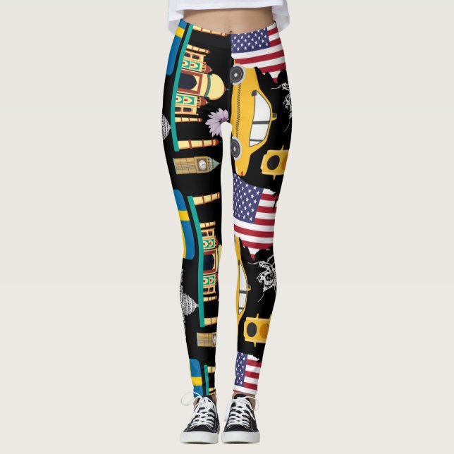Leggings Cool moderne motif USA mignon unique chic chic (Devant)