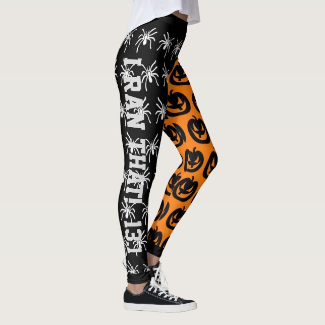 Leggings Cool Orange et Black Spiders et Citrouilles (Droite)