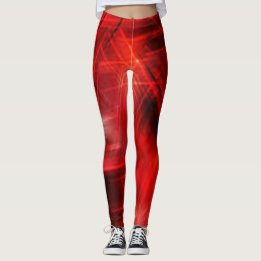 Leggings cool rouge noir moderne Chipster collage artistiqu