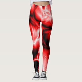 Leggings cool rouge noir moderne Chipster collage artistiqu