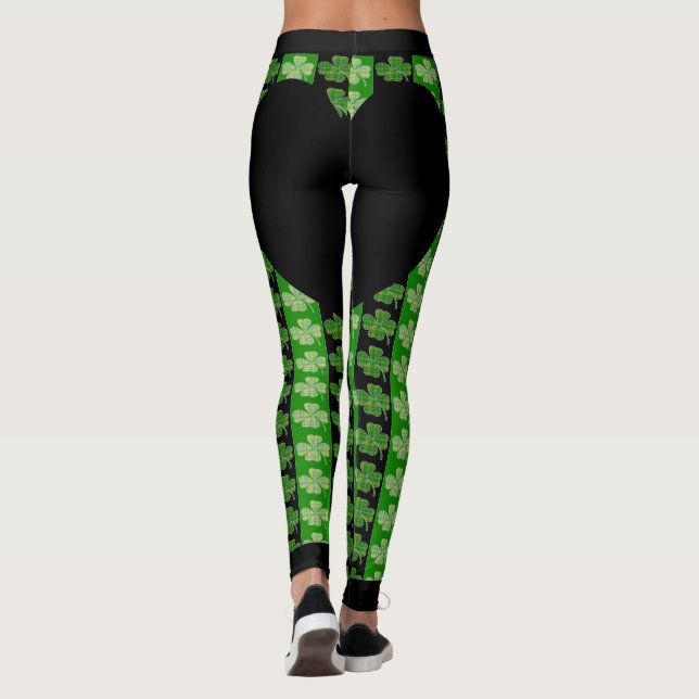 Leggings Cool Shamrock irlandais Bright White Heart (Dos)
