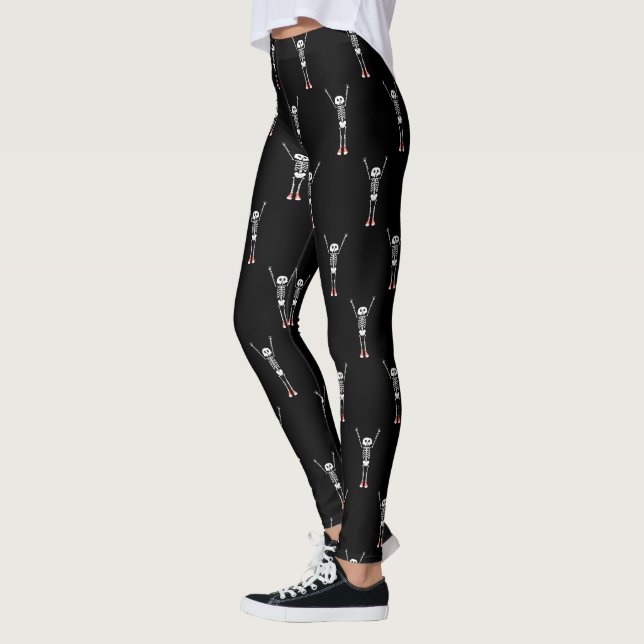 Leggings Cool Skeleton Motif Halloween (Gauche)