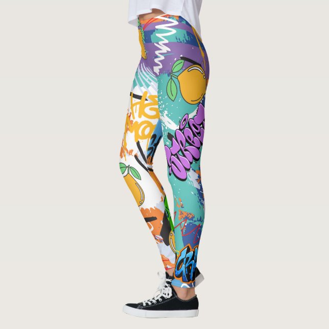 Leggings Cool street art l Hippie motif l Moderne mignon (Gauche)