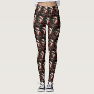 Leggings Coonhound Bluetick avec Noël au Père Noël