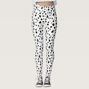 Leggings Copie dalmatienne noire et blanche