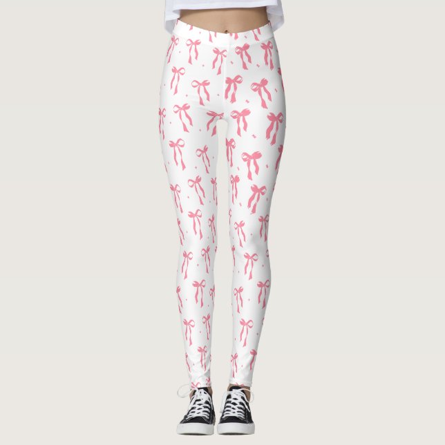 Leggings Coquette pink bow (Devant)