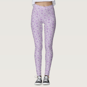 Leggings Coquette Purple Bows main Motif tiré
